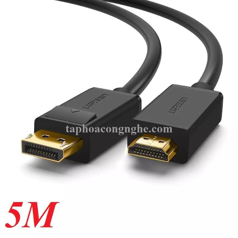 Ugreen 10204 5M Màu Đen Cáp chuyển đổi Displayport sang HDMI thuần đồng DP101 30010204
